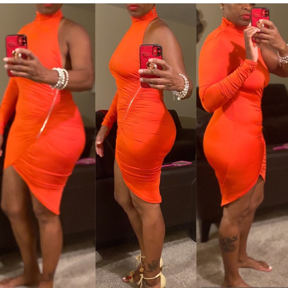 Large orange dress